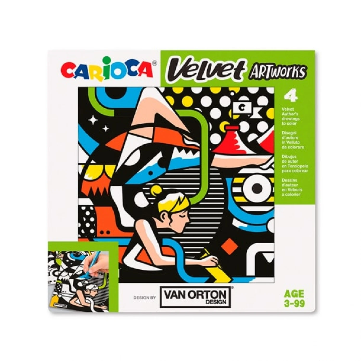 Dibujo Carioca en Terciopelo x 4 Op 2 - AR