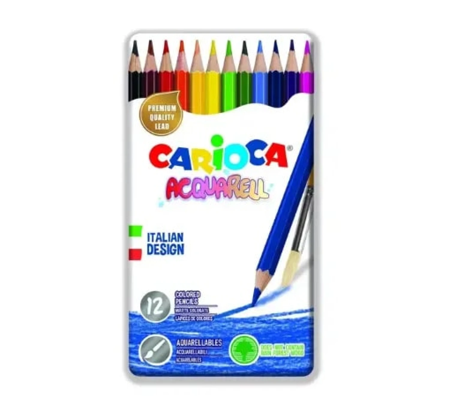 Lapices Carioca Acuarelables x 12 Caja Metalica - AR